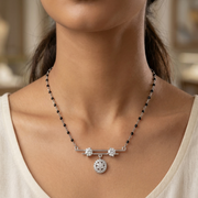 Designer 925 Sterling Silver Classic Diamond Mangalsutra